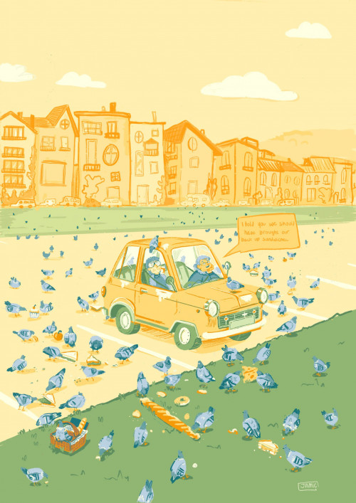 Pigeon Picnic Mishap